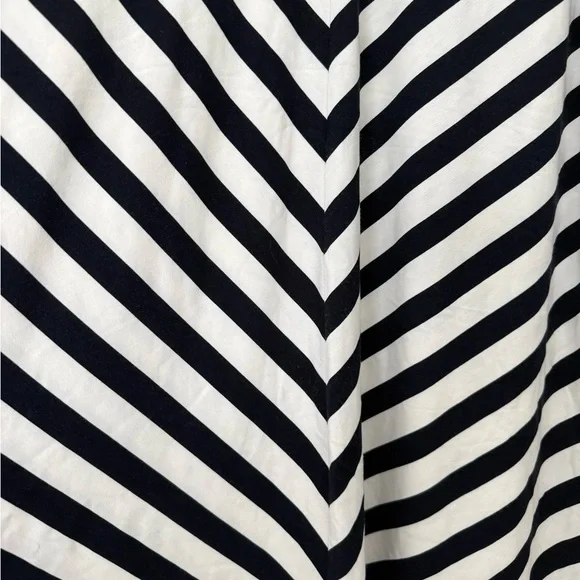 LOFT Navy & White V-Neck Striped Maxi Dress - Sleeveless A-Line - Picture 2 of 3